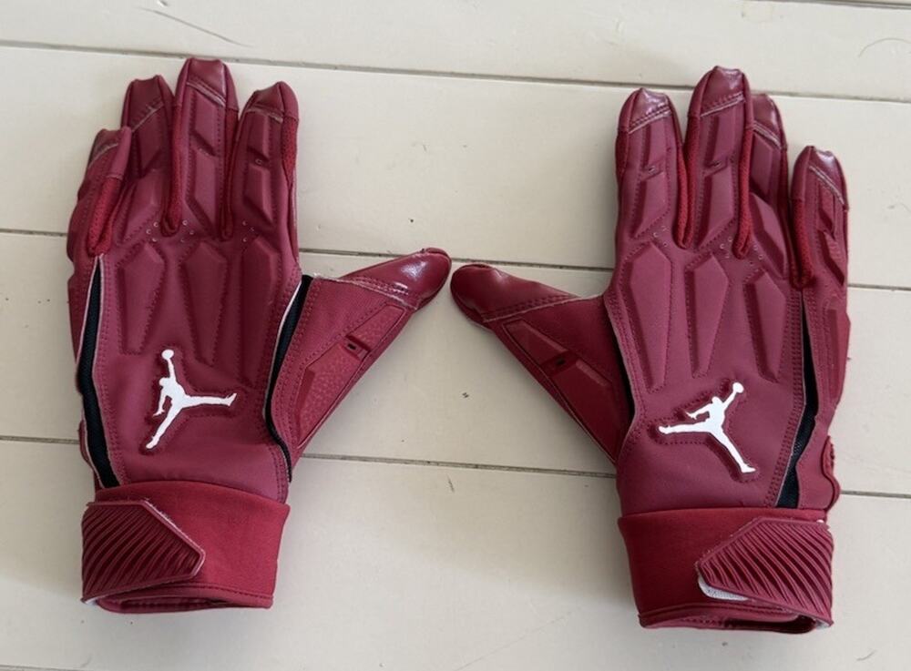 Jordan D Tack 6.0 Football Maroon Red Gloves Lineman FN5455 Men LARGE L
